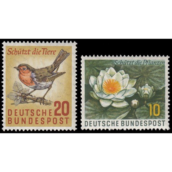Alemania Federal Germany 146/47 1957 Protección flora y fauna MNH Alemania Federal Germany 146/47 1957 Protección flora y fauna MNH