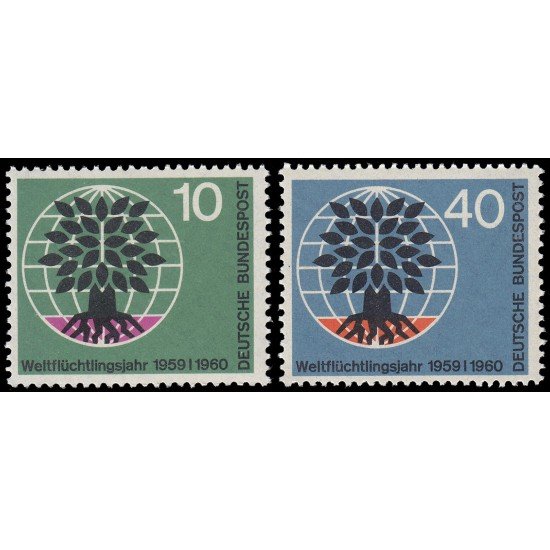 Alemania Federal Germany 199/00 1960 Añio mundial del refugiado MNH Alemania Federal Germany 199/00 1960 Añio mundial del refugiado MNH