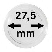 Lindner 2250275P Cápsulas para monedas, diámetro interno 27,5 mm. Paquete de 10 unidades, por ejem. para la moneda alemana de colección de 5 euros