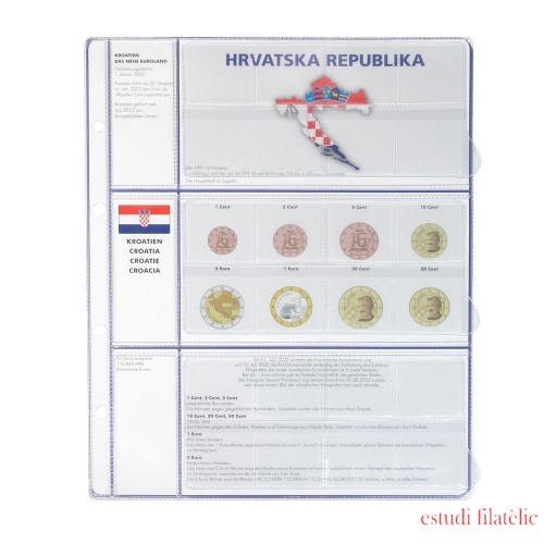 Lindner 8450-23 Página ilustrada: EURO COLLECTION: 3 series de monedas euro de curso: Croacia 