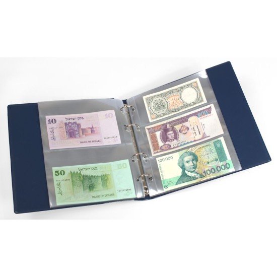 Lindner K-G173-B Álbum de KOBRA con 20 hojas transparentes para billetes, 210 x 230 mm, azul Lindner K-G173-B Álbum de KOBRA con 20 hojas transparentes para billetes, 210 x 230 mm, azul
