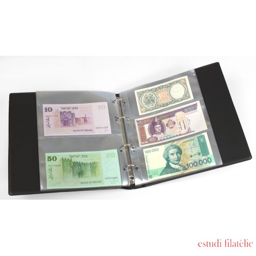 Lindner K-G173-S Álbum de KOBRA con 20 hojas transparentes para billetes, 210 x 230 mm, negro