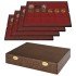Lindner S2494-4 Estuche CARUS de madera auténtica con 4 tableros para 96 monedas o cápsulas con un diámetro externo de 42 mm - EDICIÓN ESPECIAL