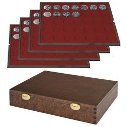 Lindner S2494-7 Estuche CARUS de madera auténtica con 4 tableros para 140 monedas o cápsulas con un diámetro externo de 32,5 mm Lindner S2494-7 Estuche CARUS de madera auténtica con 4 tableros para 140 monedas o cápsulas con un diámetro externo de 32,5 mm