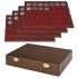 Lindner S2494-7 Estuche CARUS de madera auténtica con 4 tableros para 140 monedas o cápsulas con un diámetro externo de 32,5 mm