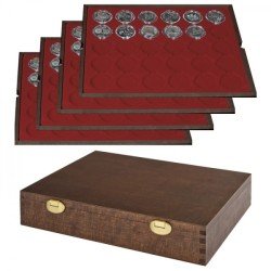 Lindner S2494-9 Estuche CARUS de madera auténtica con 4 tableros para 120 monedas o cápsulas con un diámetro externo de 37 mm Lindner S2494-9 Estuche CARUS de madera auténtica con 4 tableros para 120 monedas o cápsulas con un diámetro externo de 37 mm