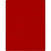 Lindner 2204E Bandeja de terciopelo en color rojo(para series de monedas DM de curso)
