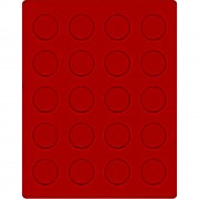 Lindner 2102E Bandeja de terciopelo en color rojo (diámetro 38 mm) 