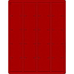Lindner 2221E Bandeja 51 mm para monedas con 20 huecos cuadrados para octos, envases y marquitos