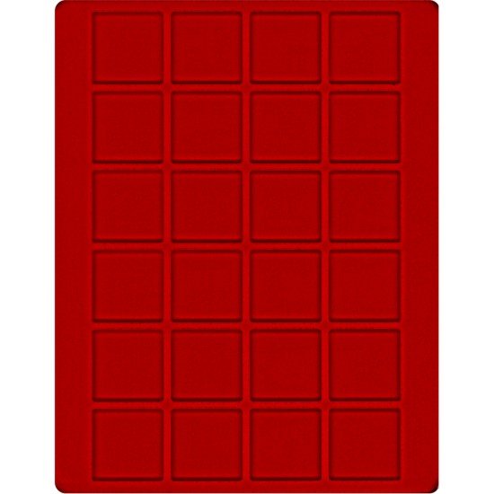 Lindner 2124E Bandeja 42 mm para monedas con 24 huecos cuadrados Lindner 2124E Bandeja 42 mm para monedas con 24 huecos cuadrados