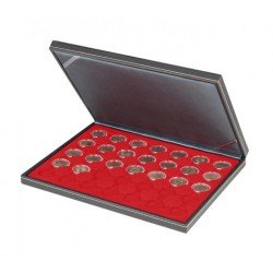 Lindner 2364-2530E_1 Estuche para monedas NERA M con plantilla para monedas en color rojo claro con 35 hoyos redondos para cápsulas para monedas de hasta 32 mm Lindner 2364-2530E_1 Estuche para monedas NERA M con plantilla para monedas en color rojo claro con 35 hoyos redondos para cápsulas para monedas de hasta 32 mm