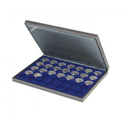 Lindner 2364-2530ME Estuche para monedas NERA M con plantilla para monedas en color azul oscuro con 35 hoyos redondos para cápsulas para monedas de hasta 32 mm Lindner 2364-2530ME Estuche para monedas NERA M con plantilla para monedas en color azul oscuro con 35 hoyos redondos para cápsulas para monedas de hasta 32 mm
