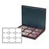 Lindner 2364-2619E Estuche para monedas NERA M con plantilla para monedas en color rojo oscuro para 9 cápsulas para monedas US (Slabs) de hasta un formato de 63 x 85 mm