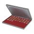Lindner 2364-2754E Estuche para monedas NERA M con plantilla para monedas en color rojo oscuro con 54 hoyos redondos para monedas con un diámetro de 25,75