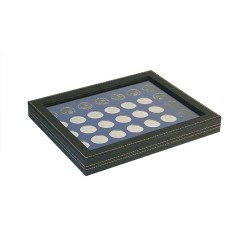 Lindner 2367-2111ME Estuche para monedas NERA M PLUS con plantilla para monedas en color azul oscuro con 35 hoyos redondos para monedas con un diámetro de 32,5 mm Lindner 2367-2111ME Estuche para monedas NERA M PLUS con plantilla para monedas en color azul oscuro con 35 hoyos redondos para monedas con un diámetro de 32,5 mm