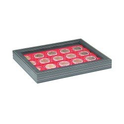 Lindner 2367-2122E Estuche para monedas NERA M PLUS con plantilla para monedas en color rojo claro para 20 marquitos para monedas 50 x 50 mm/cápsulas para monedas CARRÉE/OCTO Lindner 2367-2122E Estuche para monedas NERA M PLUS con plantilla para monedas en color rojo claro para 20 marquitos para monedas 50 x 50 mm/cápsulas para monedas CARRÉE/OCTO