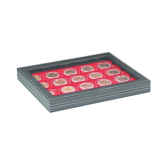 Lindner 2367-2122E Estuche para monedas NERA M PLUS con plantilla para monedas en color rojo claro para 20 marquitos para monedas 50 x 50 mm/cápsulas para monedas CARRÉE/OCTO Lindner 2367-2122E Estuche para monedas NERA M PLUS con plantilla para monedas en color rojo claro para 20 marquitos para monedas 50 x 50 mm/cápsulas para monedas CARRÉE/OCTO