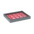 Lindner 2367-2122E Estuche para monedas NERA M PLUS con plantilla para monedas en color rojo claro para 20 marquitos para monedas 50 x 50 mm/cápsulas para monedas CARRÉE/OCTO
