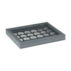 Lindner 2367-2124CE Estuche para monedas NERA M PLUS con plantilla para monedas en color negro con 24 casilleros cuadrados para monedas/cápsulas hasta 42 mm Lindner 2367-2124CE Estuche para monedas NERA M PLUS con plantilla para monedas en color negro con 24 casilleros cuadrados para monedas/cápsulas hasta 42 mm