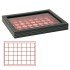 Lindner 2367-2135E  Estuche para monedas NERA M PLUS con plantilla para monedas en color rojo claro con 35 casilleros cuadrados para monedas/cápsulas de hasta 36 mm