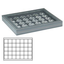 Lindner 2367-2135CE Estuche para monedas NERA M PLUS con plantilla para monedas en color negro con 35 casilleros cuadrados para monedas/cápsulas de hasta 36 mm Lindner 2367-2135CE Estuche para monedas NERA M PLUS con plantilla para monedas en color negro con 35 casilleros cuadrados para monedas/cápsulas de hasta 36 mm