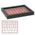 Lindner 2367-2145E Estuche para monedas NERA M PLUS con plantilla para monedas en color rojo claro con 45 casilleros rectangulares para monedas/cápsulas de hasta 24, 28, 39 y 44 mm