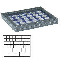 Lindner 2367-2145ME Estuche para monedas NERA M PLUS con plantilla para monedas en color azul oscuro con 45 casilleros rectangulares para monedas/cápsulas de hasta 24, 28, 39 y 44 mm Lindner 2367-2145ME Estuche para monedas NERA M PLUS con plantilla para monedas en color azul oscuro con 45 casilleros rectangulares para monedas/cápsulas de hasta 24, 28, 39 y 44 mm
