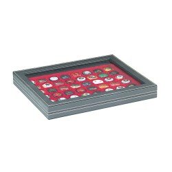 Lindner 2367-2148E Estuche para monedas NERA M PLUS con plantilla para monedas en color rojo claro con 48 casilleros cuadrados para monedas/cápsulas para monedas de hasta 30 mm Lindner 2367-2148E Estuche para monedas NERA M PLUS con plantilla para monedas en color rojo claro con 48 casilleros cuadrados para monedas/cápsulas para monedas de hasta 30 mm