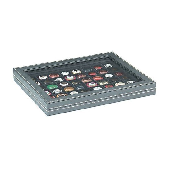 Lindner 2367-2148CE Estuche para monedas NERA M PLUS con plantilla para monedas en color negro con 48 casilleros cuadrados para monedas/cápsulas para monedas hasta 30 mm Lindner 2367-2148CE Estuche para monedas NERA M PLUS con plantilla para monedas en color negro con 48 casilleros cuadrados para monedas/cápsulas para monedas hasta 30 mm