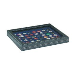 Lindner 2367-2148ME Estuche para monedas NERA M PLUS con plantilla para monedas en color azul oscuro con 48 casilleros cuadrados para monedas/cápsulas para monedas hasta 30 mm Lindner 2367-2148ME Estuche para monedas NERA M PLUS con plantilla para monedas en color azul oscuro con 48 casilleros cuadrados para monedas/cápsulas para monedas hasta 30 mm