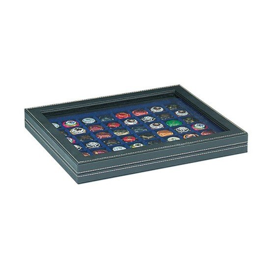 Lindner 2367-2148ME Estuche para monedas NERA M PLUS con plantilla para monedas en color azul oscuro con 48 casilleros cuadrados para monedas/cápsulas para monedas hasta 30 mm Lindner 2367-2148ME Estuche para monedas NERA M PLUS con plantilla para monedas en color azul oscuro con 48 casilleros cuadrados para monedas/cápsulas para monedas hasta 30 mm