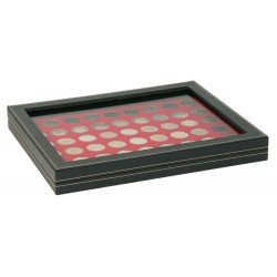 Lindner 2367-2154E Estuche para monedas NERA M PLUS con plantilla para monedas en color rojo claro con 54 hoyos redondos para monedas con un diámetro de 25,75 mm Lindner 2367-2154E Estuche para monedas NERA M PLUS con plantilla para monedas en color rojo claro con 54 hoyos redondos para monedas con un diámetro de 25,75 mm