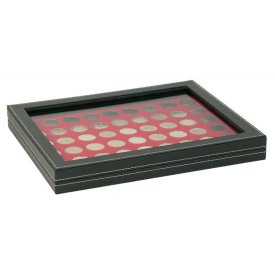 Lindner 2367-2154E Estuche para monedas NERA M PLUS con plantilla para monedas en color rojo claro con 54 hoyos redondos para monedas con un diámetro de 25,75 mm Lindner 2367-2154E Estuche para monedas NERA M PLUS con plantilla para monedas en color rojo claro con 54 hoyos redondos para monedas con un diámetro de 25,75 mm