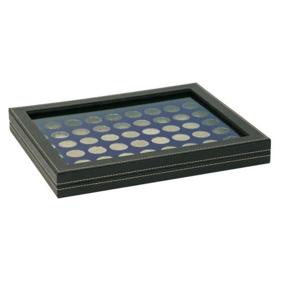 Lindner 2367-2154ME Estuche para monedas NERA M PLUS con plantilla para monedas en color azul oscuro con 54 hoyos redondos para monedas con un diámetro de 25,75 mm Lindner 2367-2154ME Estuche para monedas NERA M PLUS con plantilla para monedas en color azul oscuro con 54 hoyos redondos para monedas con un diámetro de 25,75 mm