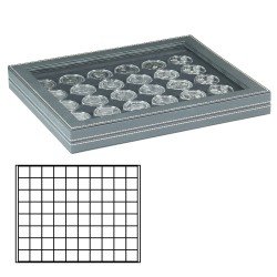 Lindner 2367-2180CE Estuche para monedas NERA M PLUS con plantilla para monedas en negro con 80 casilleros cuadrados para monedas/cápsulas hasta 24 mm Lindner 2367-2180CE Estuche para monedas NERA M PLUS con plantilla para monedas en negro con 80 casilleros cuadrados para monedas/cápsulas hasta 24 mm