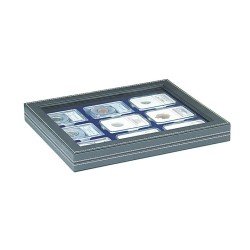 Lindner 2367-2219ME Estuche para monedas NERA M PLUS con plantilla para monedas en color azul oscuro para 9 cápsulas para monedas US (Slabs) de hasta un formato de 63 x 85 mm Lindner 2367-2219ME Estuche para monedas NERA M PLUS con plantilla para monedas en color azul oscuro para 9 cápsulas para monedas US (Slabs) de hasta un formato de 63 x 85 mm
