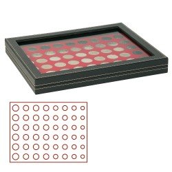 Lindner 2367-2506E Estuche para monedas NERA M PLUS con plantilla para monedas en color rojo claro para 6 series de monedas euro de curso Lindner 2367-2506E Estuche para monedas NERA M PLUS con plantilla para monedas en color rojo claro para 6 series de monedas euro de curso