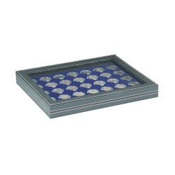 Lindner 2367-2530ME Estuche para monedas NERA M PLUS con plantilla para monedas en color azul oscuro con 35 hoyos redondos para cápsulas para monedas de hasta 32 mm Lindner 2367-2530ME Estuche para monedas NERA M PLUS con plantilla para monedas en color azul oscuro con 35 hoyos redondos para cápsulas para monedas de hasta 32 mm