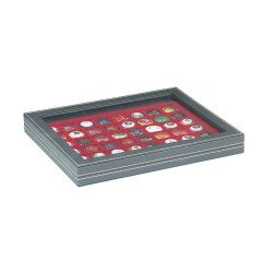 Lindner 2367-2748E Estuche para monedas NERA M PLUS con plantilla para monedas en color rojo oscuro con 48 casilleros cuadrados para monedas/cápsulas par monedas de hasta 30 mm Lindner 2367-2748E Estuche para monedas NERA M PLUS con plantilla para monedas en color rojo oscuro con 48 casilleros cuadrados para monedas/cápsulas par monedas de hasta 30 mm