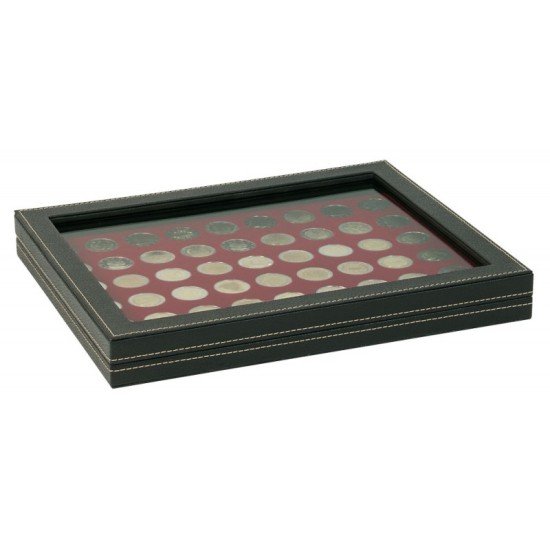 Lindner 2367-2754E Estuche para monedas NERA M PLUS con plantilla para monedas en color rojo oscuro con 54 hoyos redondos para monedas de hasta 25,75 mm Lindner 2367-2754E Estuche para monedas NERA M PLUS con plantilla para monedas en color rojo oscuro con 54 hoyos redondos para monedas de hasta 25,75 mm