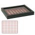Lindner 2367-2780E Estuche para monedas NERA M PLUS con plantilla para monedas en color rojo oscuro con 80 casilleros cuadrados para monedas/cápsulas de hasta 24 mm