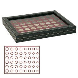 Lindner 2367-2906E Estuche para monedas NERA M PLUS con plantilla para monedas en color rojo oscuro para 6 series de monedas euro de curso Lindner 2367-2906E Estuche para monedas NERA M PLUS con plantilla para monedas en color rojo oscuro para 6 series de monedas euro de curso