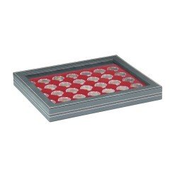 Lindner 2367-2930E Estuche para monedas NERA M PLUS con plantilla para monedas en color rojo oscuro con 35 hoyos redondos para cápsulas para monedas de hasta 32 mm Lindner 2367-2930E Estuche para monedas NERA M PLUS con plantilla para monedas en color rojo oscuro con 35 hoyos redondos para cápsulas para monedas de hasta 32 mm