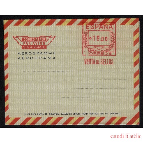 España aerograma 88A Bicolor Franqueo mecánico previamente impreso