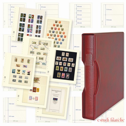 Lindner 1124TB-W Oferta completa: Juego de tapa de anillos REGULAR (1124) rojo oscuro, incl. 2 paquetes de hojas T-Blanko de su elección Lindner 1124TB-W Oferta completa: Juego de tapa de anillos REGULAR (1124) rojo oscuro, incl. 2 paquetes de hojas T-Blanko de su elección