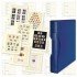 Lindner 1124TB-B Oferta completa: Juego de tapa de anillos REGULAR (1124) color azul, incl. 2 paquetes de hojas T-Blanko de su elección
