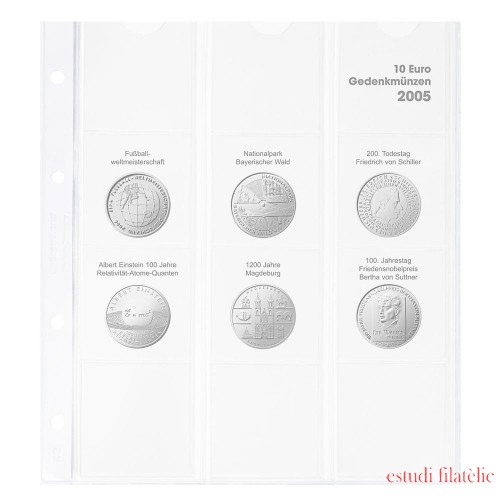 Lindner 1108D05 Hoja pre-impresa karat para monedas conmemorativas de 10 euros 2005 Alemania 
