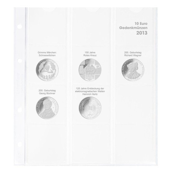 Lindner 1108D13 Hoja pre-impresa karat para monedas conmemorativas de 10 euros 2013 Alemania Lindner 1108D13 Hoja pre-impresa karat para monedas conmemorativas de 10 euros 2013 Alemania