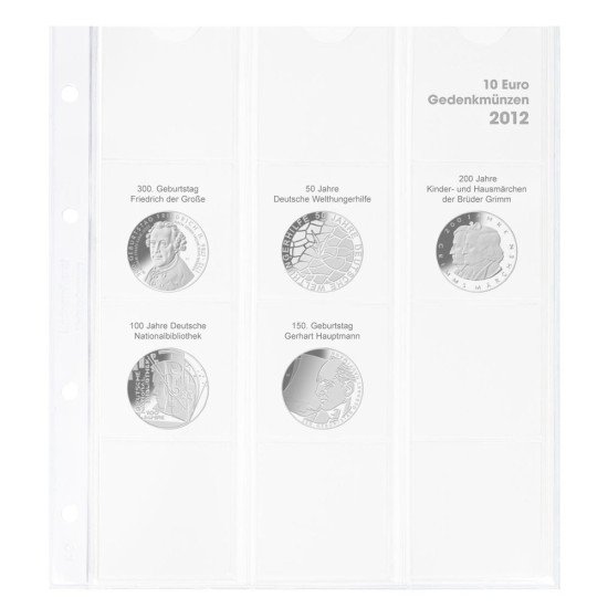 Lindner 1108D12 Hoja pre-impresa karat para monedas conmemorativas de 10 euros 2012 Alemania Lindner 1108D12 Hoja pre-impresa karat para monedas conmemorativas de 10 euros 2012 Alemania