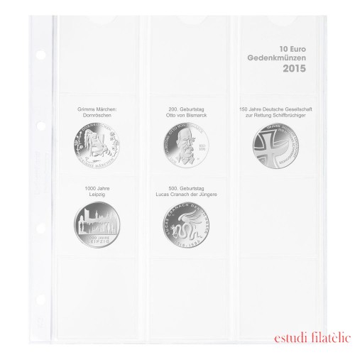 Lindner 1108D15  Hoja pre-impresa karat para monedas conmemorativas de 10 euros 2015 Alemania 